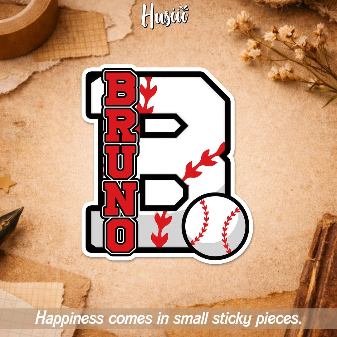 Custom Baseball Name Sticker, Personalized Baseball Player Name Letter ...
