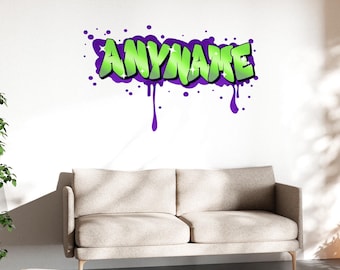 Custom Graffiti Name Wall Sticker, Personalized Gamer Transparent, DTF, Large Vinyl Nursery Wall Decal for Home, Room Boys Girls Bedroom