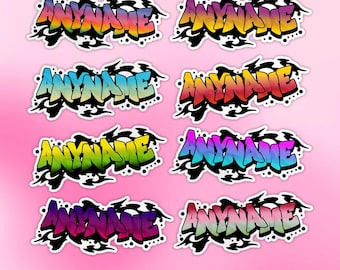 Custom Graffiti Name Sticker, Personalized Name Graffiti With Cute Flowers Retro Wall Die-cut Vinyl Waterproof Die-cut for Boys Girls Bike