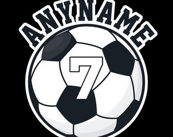 Custom Soccer Sticker Personalized Sports Font Style Custom Name Sticker Soccer Ball Waterproof Vinyl Sticker for Laptop Water Bottle Phone