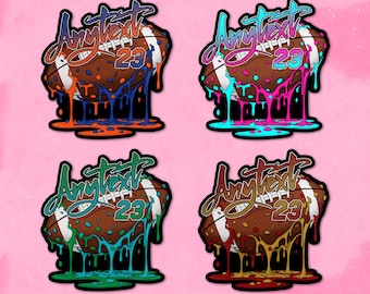 Custom Football Drip Sticker, Personalized Football Sports Team Player Name Number for Women Men Player Laptop Water Bottle Gift Bag