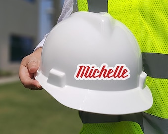 Custom Name Hardhat for Helmet Hard hat for Men Women, Toolbox Helmet Funny Builder Welder Electrician Constructor Names Sticker