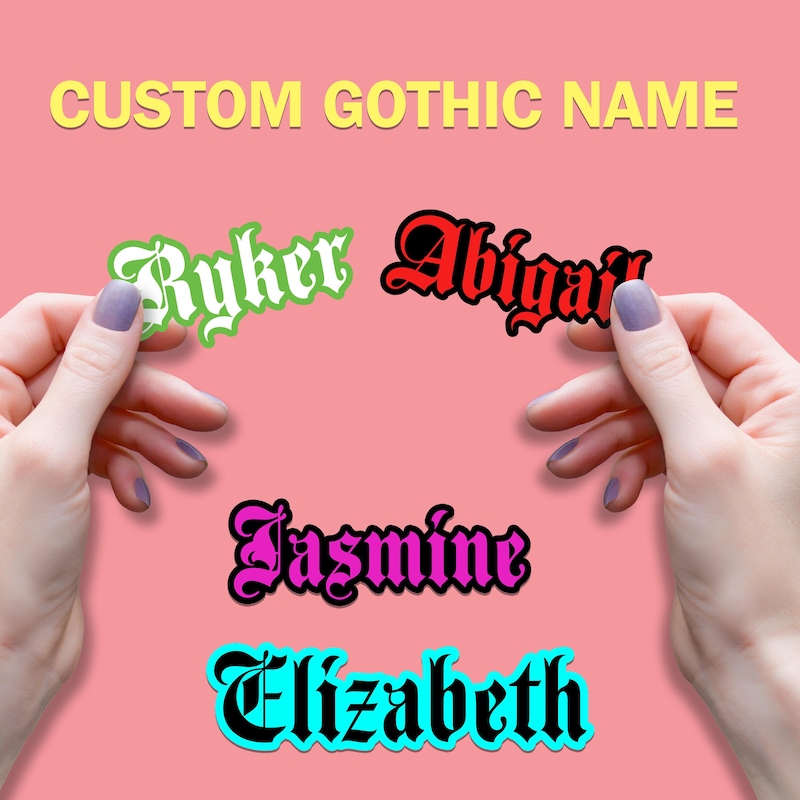 Gothic Name Label - Etsy