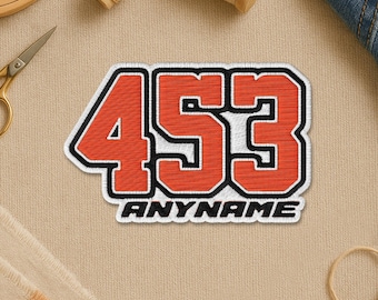 Custom Racing Racer Name And Number Embroidered Patch, Personalized Cool Racing Carbon Fiber Sports  Embroidery Patch for Clothes Hat Gift