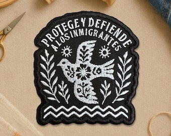 Pro Immigrant Patch, Immigration Human Rights Activist Political Leftist Feminist Patch for Clothes Backpack Hat Gift Jean Bag