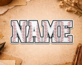 Custom Name Sticker, Baseball Softball Helmet Decal, Personalized Name Hard Hat Stickers For Laptop Water Bottle Gifts