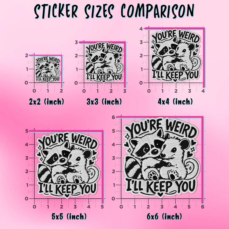 You're Weird I'll Keep You Patch, Funny Cute Raccoon Possum Opossum Sarcastic Embroidery Patches for Clothes, Jackets, Backpacks image 2