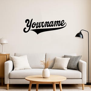 Personalized Baseball Name Numbers Wall Decal Custom Name Softball Transparent, Large Vinyl Nursery Wall Decal Home Room Boy Girls Bedroom