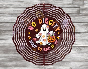 No Diggity Trick or Treat Wind Spinner PNG Sublimation Design, Trick or Treat Wind Spinner, Halloween Ghost Wind Spinner PNG Download TOTW03