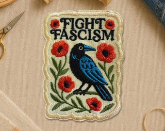 Combattre le fascisme Manifestation florale Pro-démocratie Écussons de justice sociale pour vêtements Veste Sac à dos