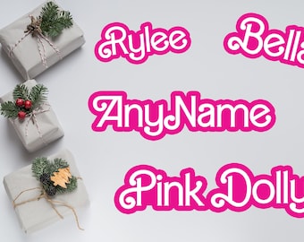 Custom Retro Style Colorful Name Decal Stickers Pink Style Retro Cute Die-Cut Vinyl Sticker Water Bottle Laptop for Kids Girls Adults