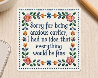 Sorry For Being Anxious Earlier Sticker, Anxious Funny Mental Health Humor Waterproof Die cut Sticker for Water Bottle Car Notebook Gift