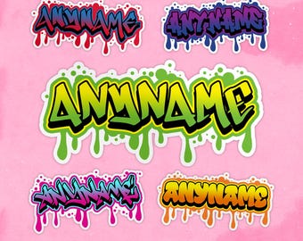 Custom Graffiti Name Decal Sticker, Personalized Graffiti Wall Name Decal Graphics, Personalized Graffiti Name Decal Graphics for Boys Girls