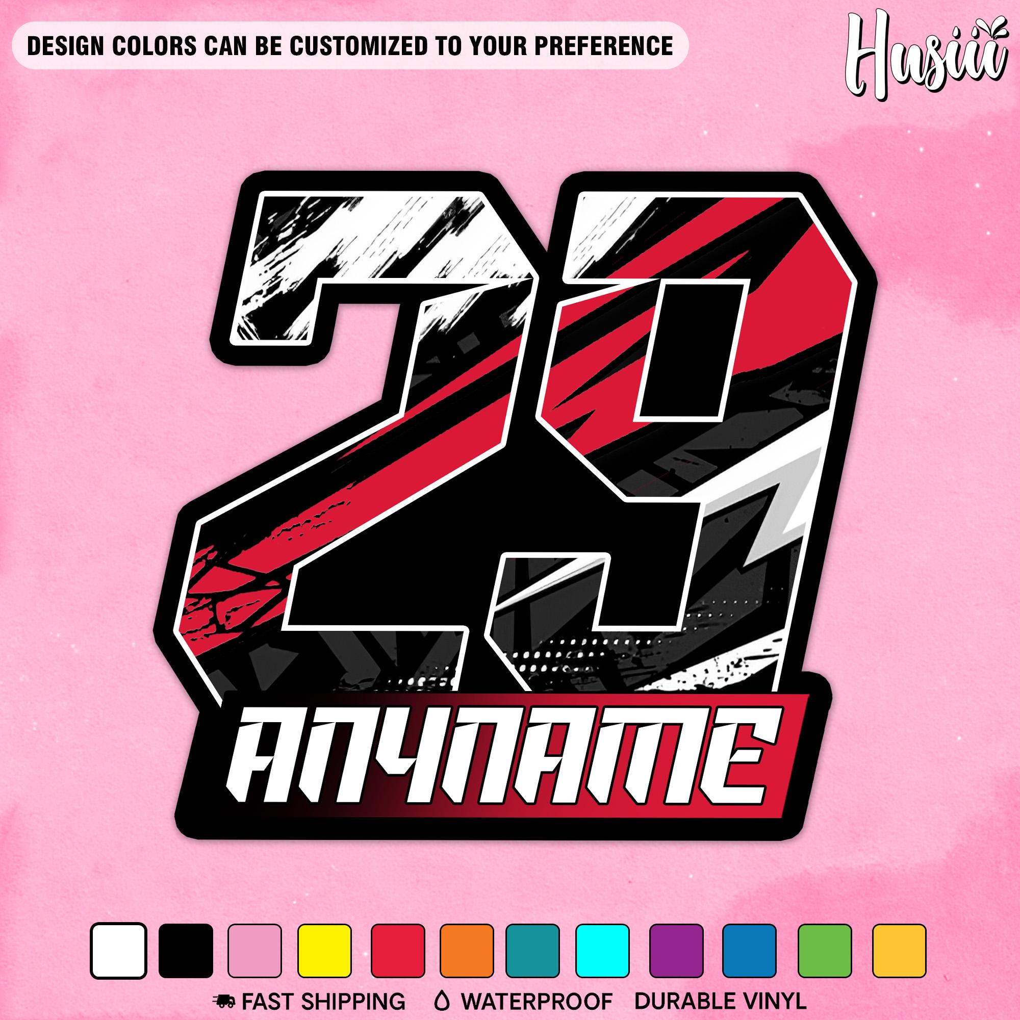 Sticker Racing Nome Personalized Custom Name Racing Sticker Flag Numbers Race Player Names ...
