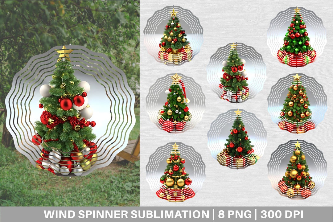 3D Christmas Tree Wind Spinner Bundle PNG Design 3D Christmas Etsy
