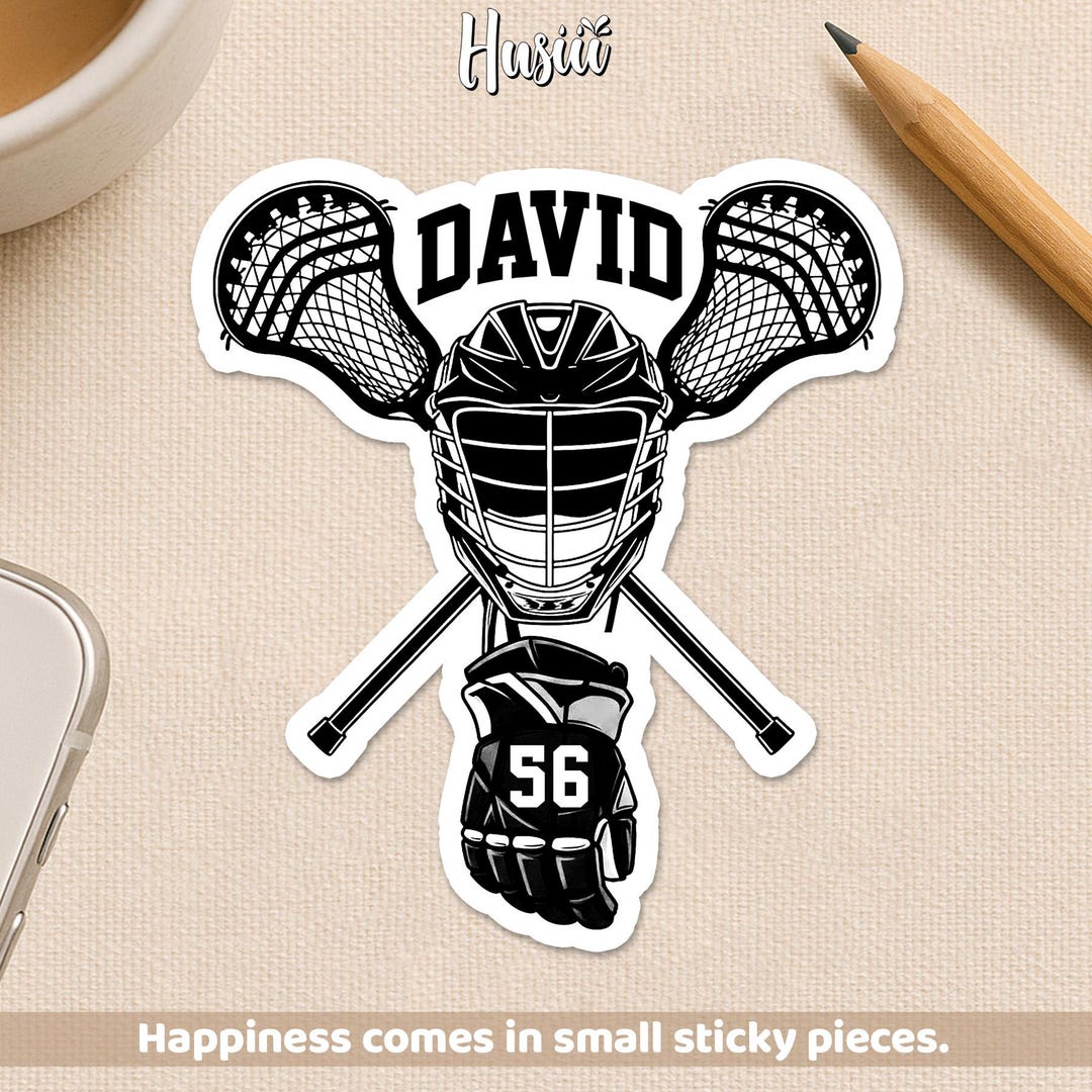 Custom Lacrosse Sticker, Personalized Lacrosse Sports Player Name ...