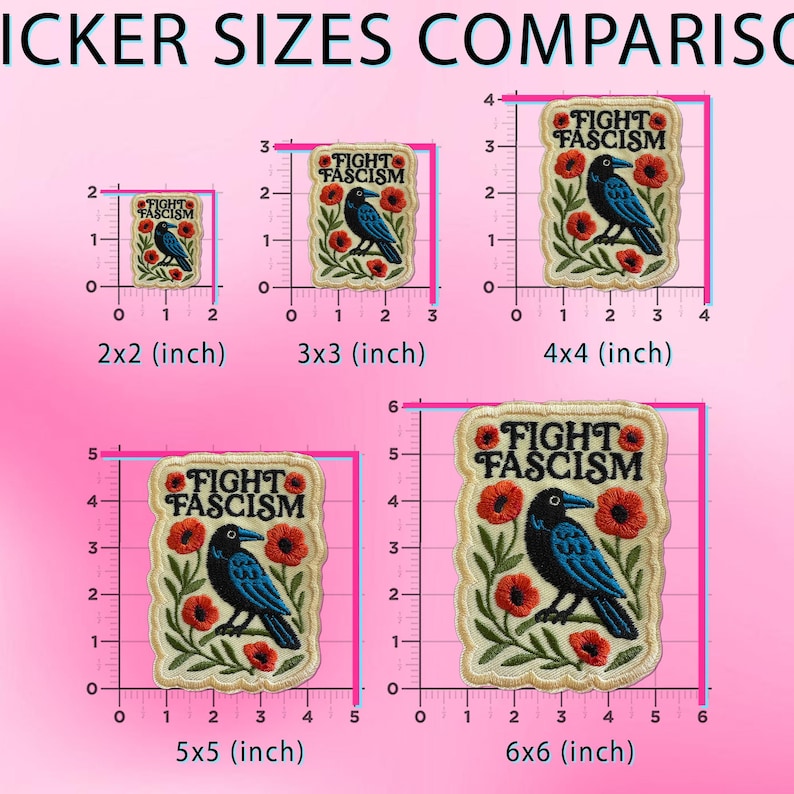 Fight Fascism Floral Protest Pro Democracy Social Justice Patches for Clothes Jacket Backpack bild 2