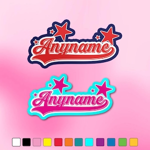 Custom Baseball All Stars Name Sticker, Personalized Softball Baseball School Team Spirit Helmet Waterproof Vinyl for Water Bottle Laptop
