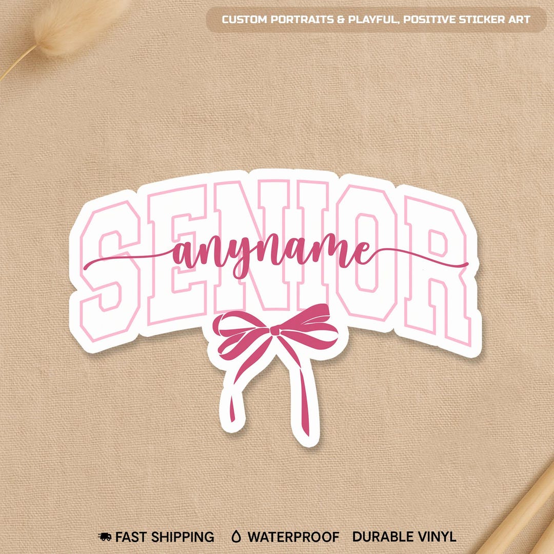 Custom Name Graduation Sticker, Personalized Senior Class of 2026 ...