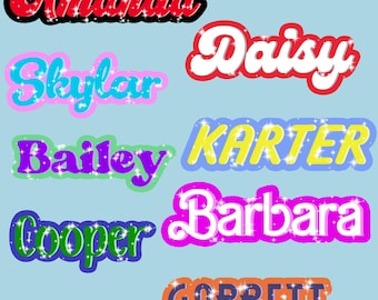 Custom Name Stickers, Holographic Name Stickers for Water Bottles, Laptop, Personalized Name Die-cut Vinyl Waterproof Stickers Gift Decals