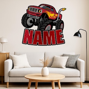 Custom Race Cars Wall Decal, Personalized Name Car Boy Bedroom Transparent, Large Vinyl Nursery Wall Decal Home, Room Boy Girls Bedroom
