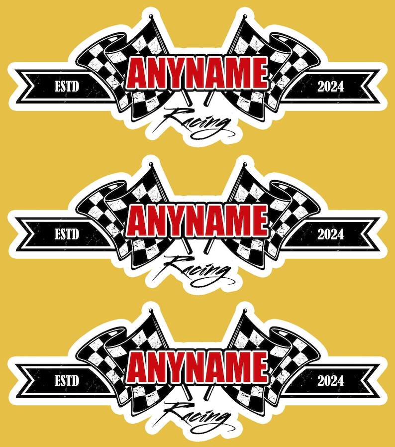 Custom Race Racing Name and Number Sticker Personalized Name Est Racing ...