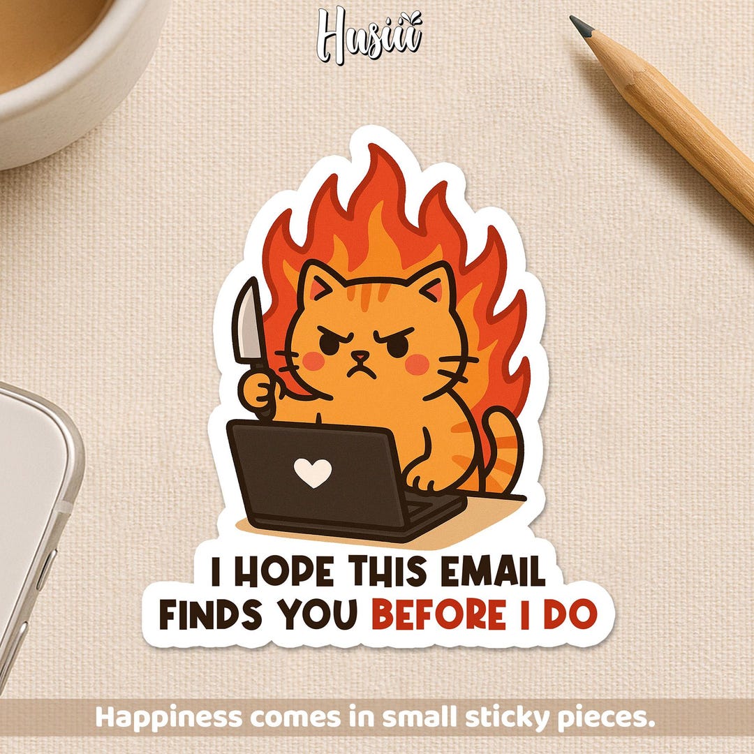 Sticker Hopefully I Hope This Email Finds You Before I Do Sticker, Funny Office Humor ...
