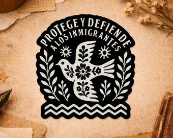Pro Immigrant Sticker, Immigration Human Rights Activist Political Leftist Feminist Sticker for Water Bottle Car Gift Laptop Helmet