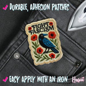 Fight Fascism Floral Protest Pro Democracy Social Justice Patches for Clothes Jacket Backpack bild 3