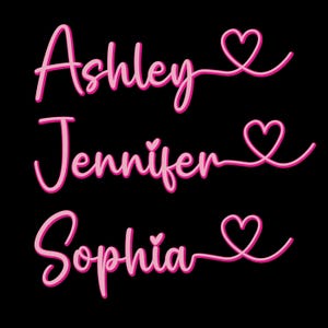 Custom Name Sticker Personalized Colorful Name Heart Sticker Love Theme for Girl Kid Die-Cut Decals Waterproof Vinyl Sticker forWater Bottle