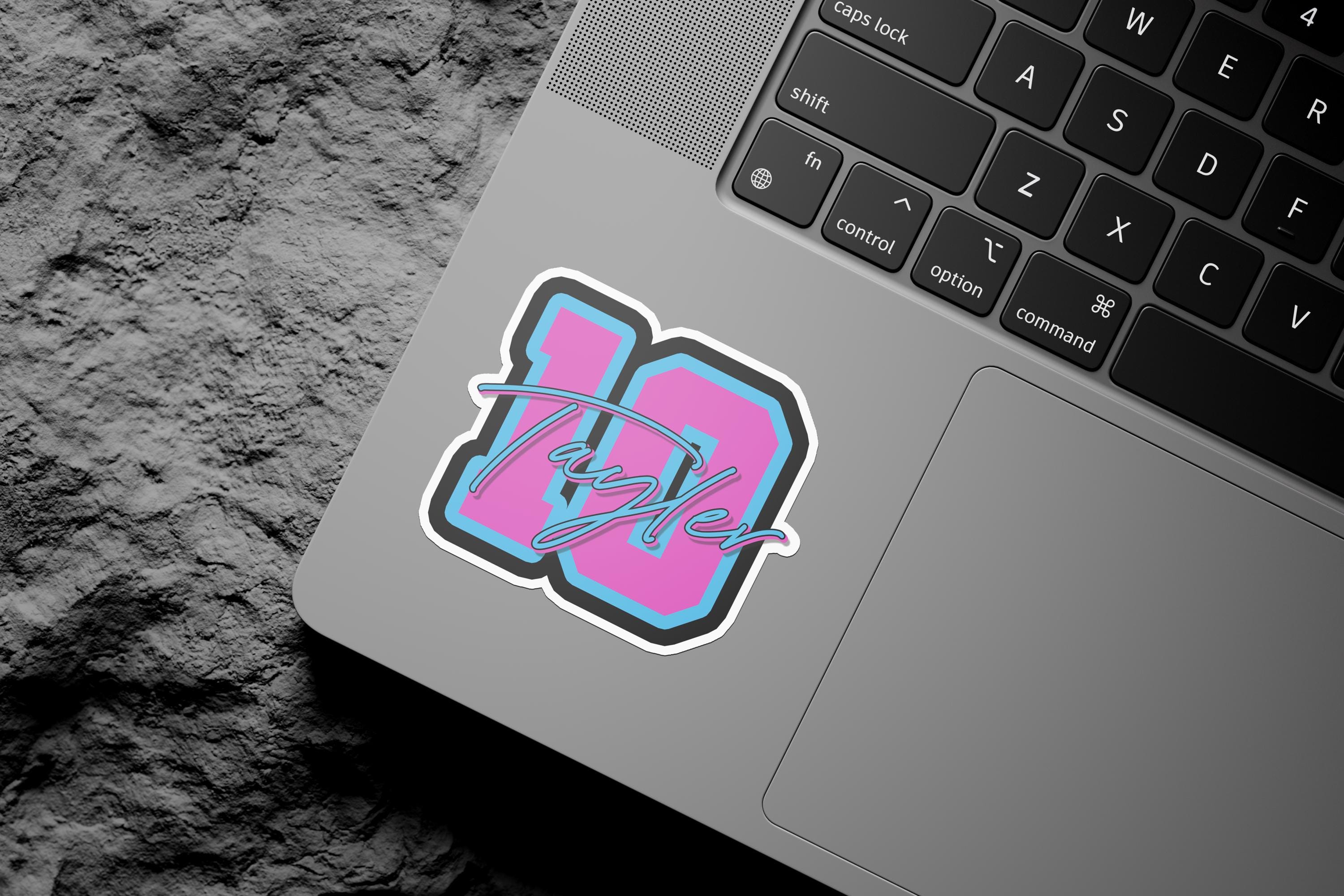 Custom Name Baseball Softball Decal for Helmet Bat Personalized Name & Number Sports Water Proof-Vinyl Sticker Laptop Phone Gift Bag Kindle