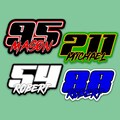 Custom Racing Sticker Personalized Race Name Number Text Car Decal Waterproof Die-Cut Vinyl Stickers for Dirt Bike Motorsport Plate BMX Car