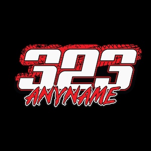 Custom Race Number Name Sticker Personalized Racing Name Number Text ...