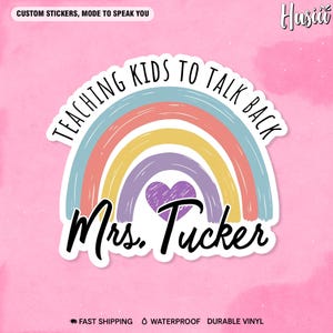 Custom SLP Teacher Name Sticker, Personalized Speech Language Pathologist SPED Teacher for Laptop Water Bottle Gift Bags