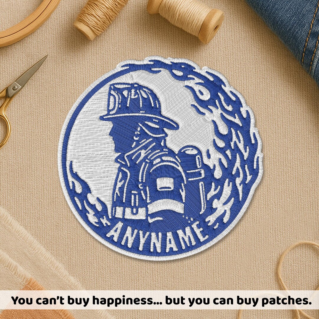 Custom Firefighter Name Patch, Personalized Fireman Fire Department ...