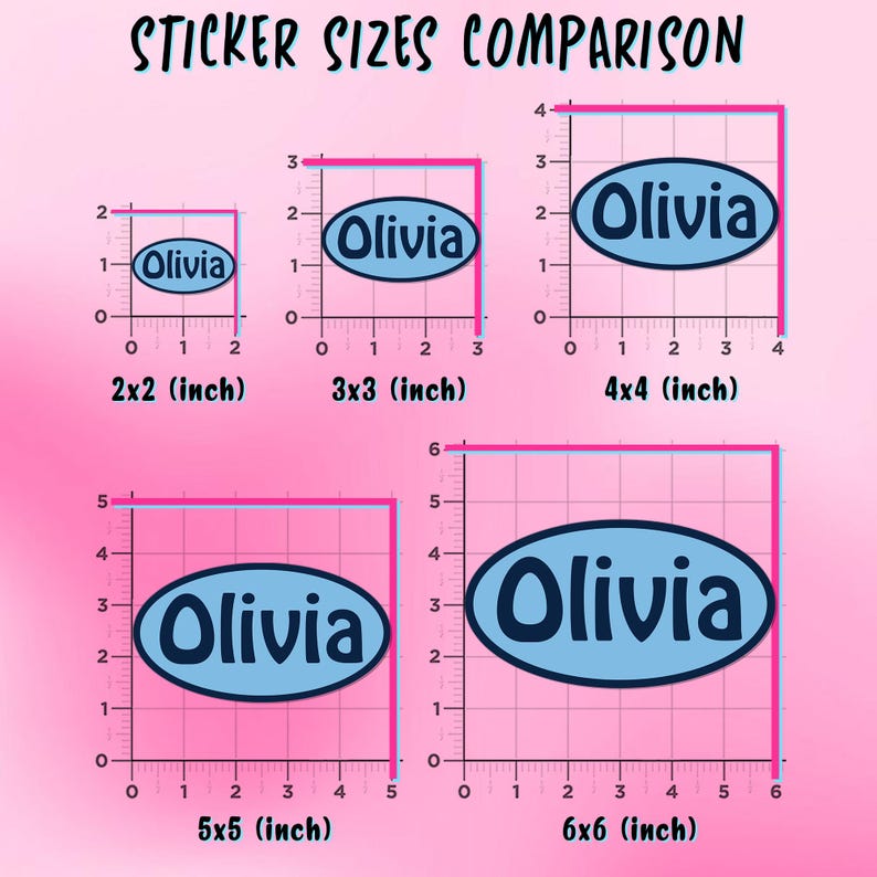 Custom Oval Name Sticker, Personalized Retro Colorful Name Decal ...