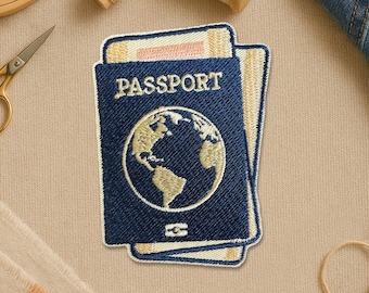 Passport Patch, Travel Passport Embroidered Patches Plane Travelling World Patches for Clothes Jacket Gift Backpack