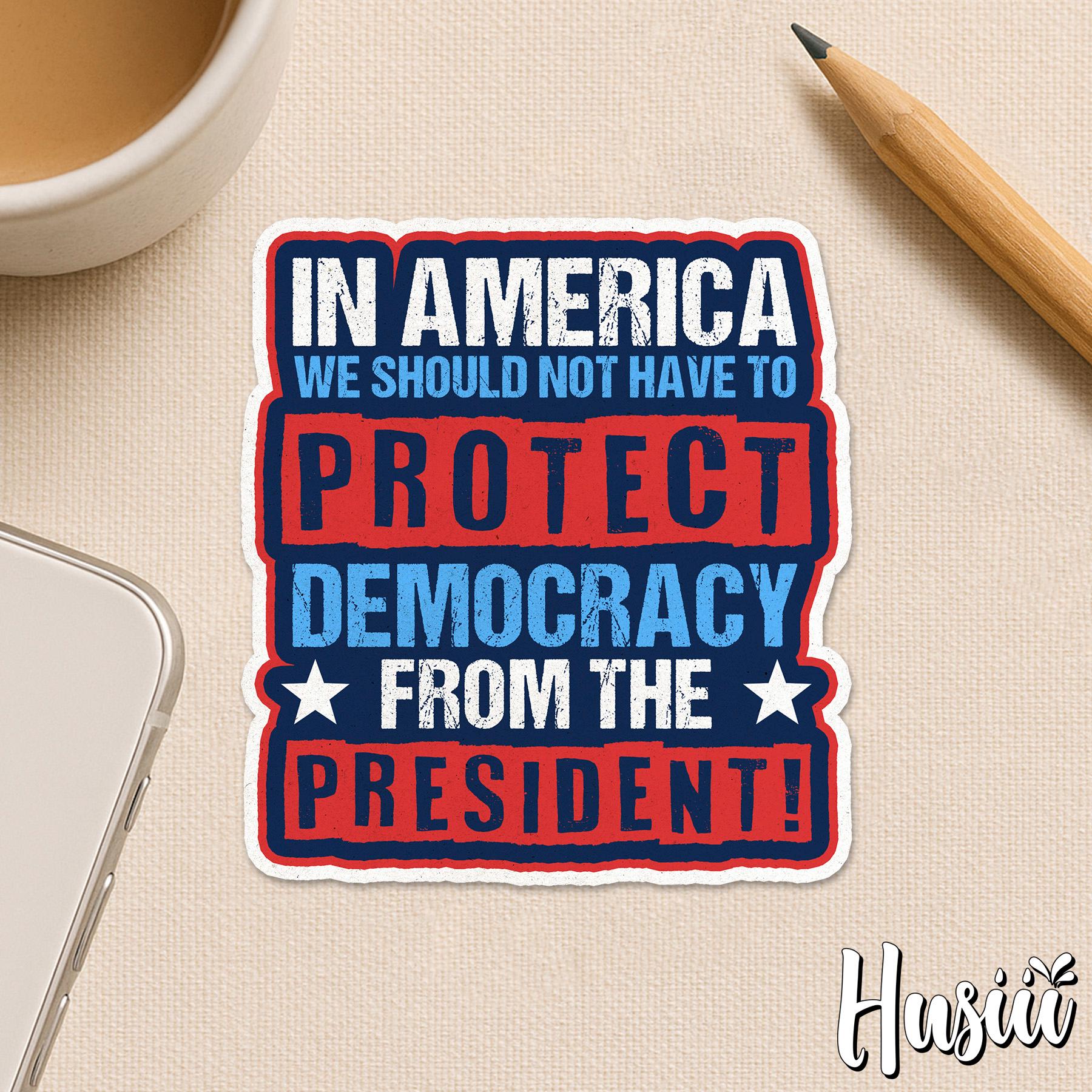 Democratic Rights Sticker Protect Democracy Sticker, Protest Political Resist Activist Waterproof ...