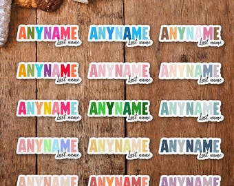 Custom Name Stickers Custom Vinyl Lettering Decal for Cups Laptop Water Bottles Waterproof Personalized Name Stickers Labels Name Gift Tag