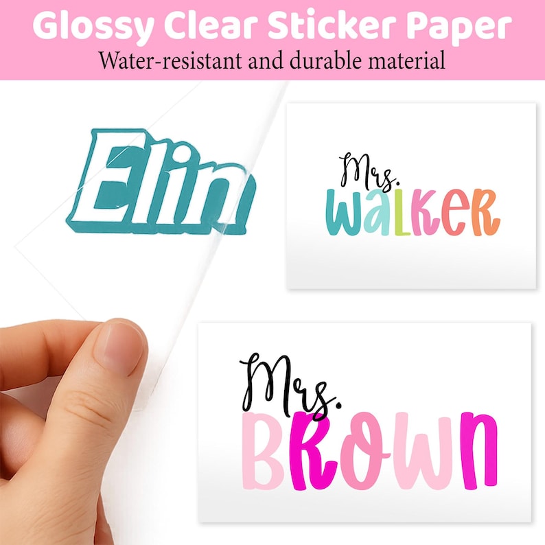 Custom Name Stickers Personalized Vinyl Waterproof for Teacher Student Kids Girls Teens Name Tags Decal for Laptop Water Bottle Gift Bags Bild 4