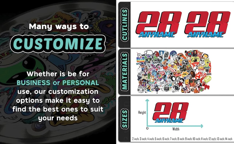 Sticker Racing Nome Custom Racing Sticker Personalized Racing Name Number Text Cars Bumper ...