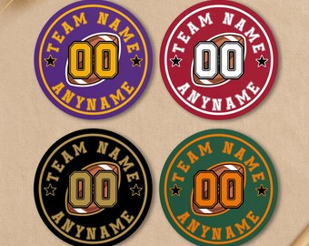 Personalized Sports Name Sticker, Custom Football Mom Team Name Number - Decal for Laptop Water Bottle Gifts Her Him Gifts for Coach