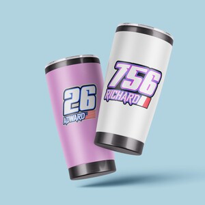 thumbnail image 2 of Racing Number Sticker Waterproof Vinyl 3.5 Inches In Height, Printed 2 of 13