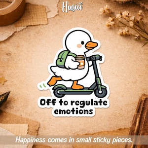 Off To Regulate Emotions Sticker, Funny Duck Social Worker Sel Teacher School Therapist Counselor Sticker For Water Bottle Car Gift