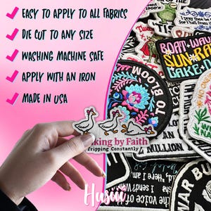 Walking By Faith Tripping Constantly Patch, Jesus Humor Silly Duck Bible Quote Christian Patch For Clothes Backpack Hat Gift Jean Bag image 4