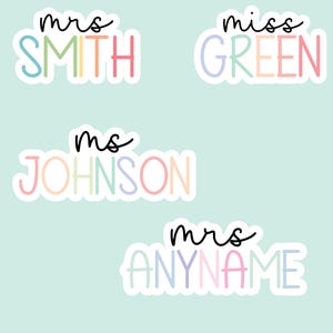 Custom Teacher Sticker, Personalized Teacher Sticker, Teacher Name ...