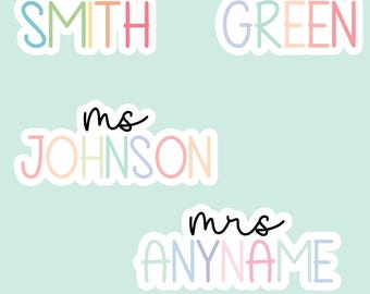 Custom Teacher Sticker, Personalized Teacher Sticker, Teacher Name Sticker, Mrs Name Sticker, Personal Teaching Sticker for Teachers