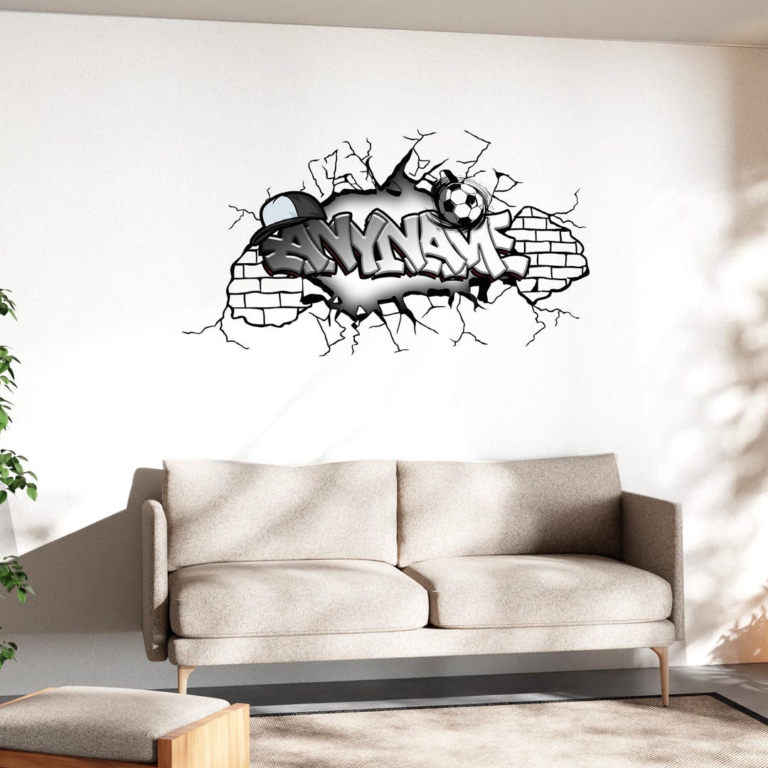 Custom Soccer Sports Name Wall Decal, Personalized Player Name ...