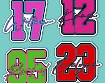 Custom Name Baseball Softball Decal for Helmet Bat Personalized Name & Number Sports Water Proof-Vinyl Sticker Laptop Phone Gift Bag Kindle