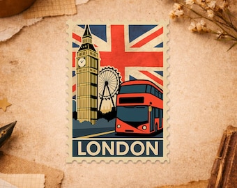 London Embroidered Sticker, Country Travel Souvenir Sticker for Water Bottle Car Gift Laptop Helmet